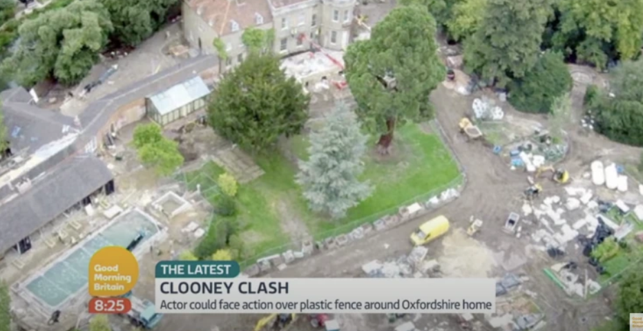 An aerial view of George and Amal Clooney's home in Berkshire, England | Source: YouTube/GoodMorningBritain