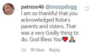 A fan's comment on Snoop Dogg's post. | Source: Instagram/snoopdogg