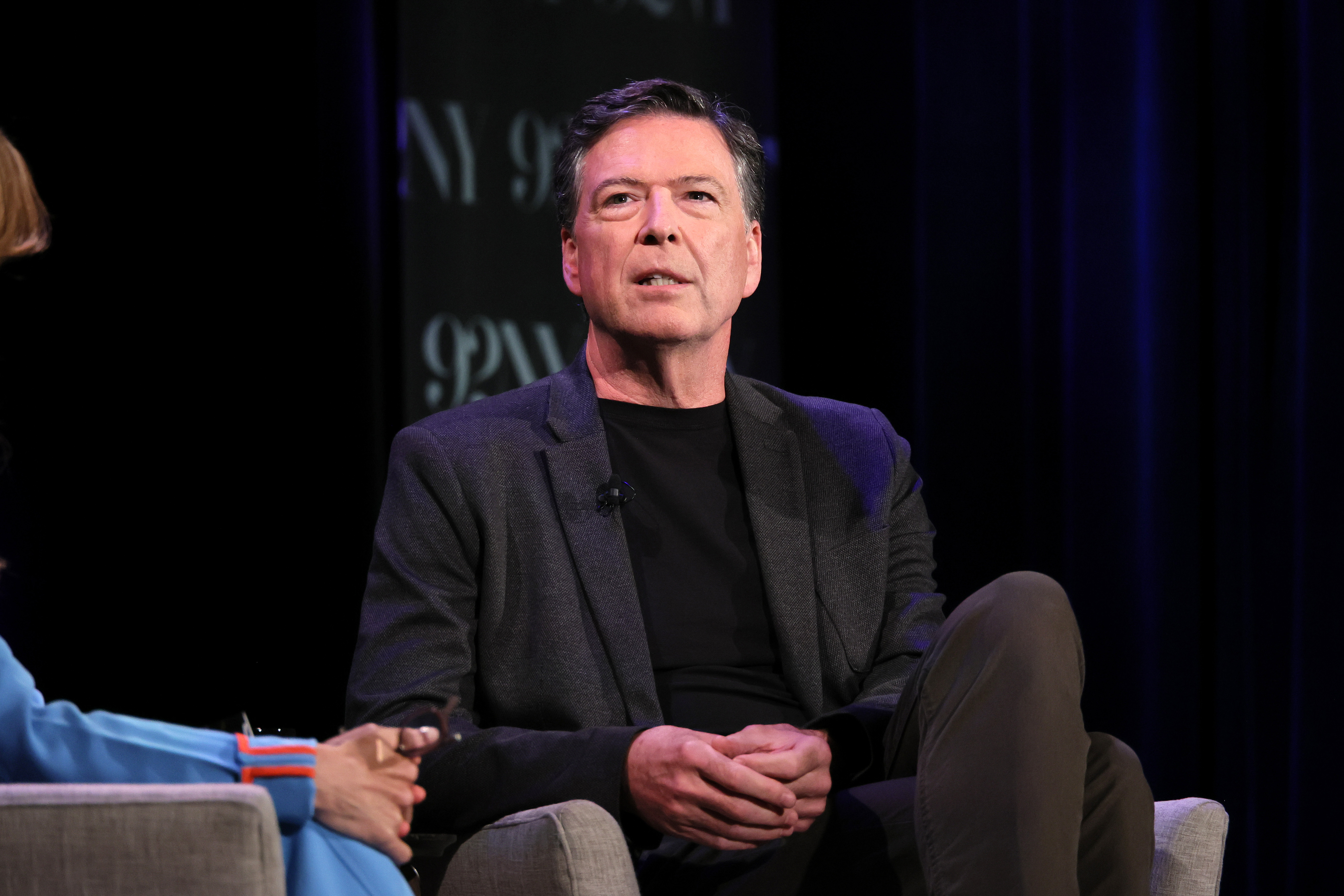 James Comey speaks onstage during Former FBI Director James Comey In Conversation With MSNBC's Nicolle Wallace at 92NY on May 30, 2023 in New York City | Source: Getty Images