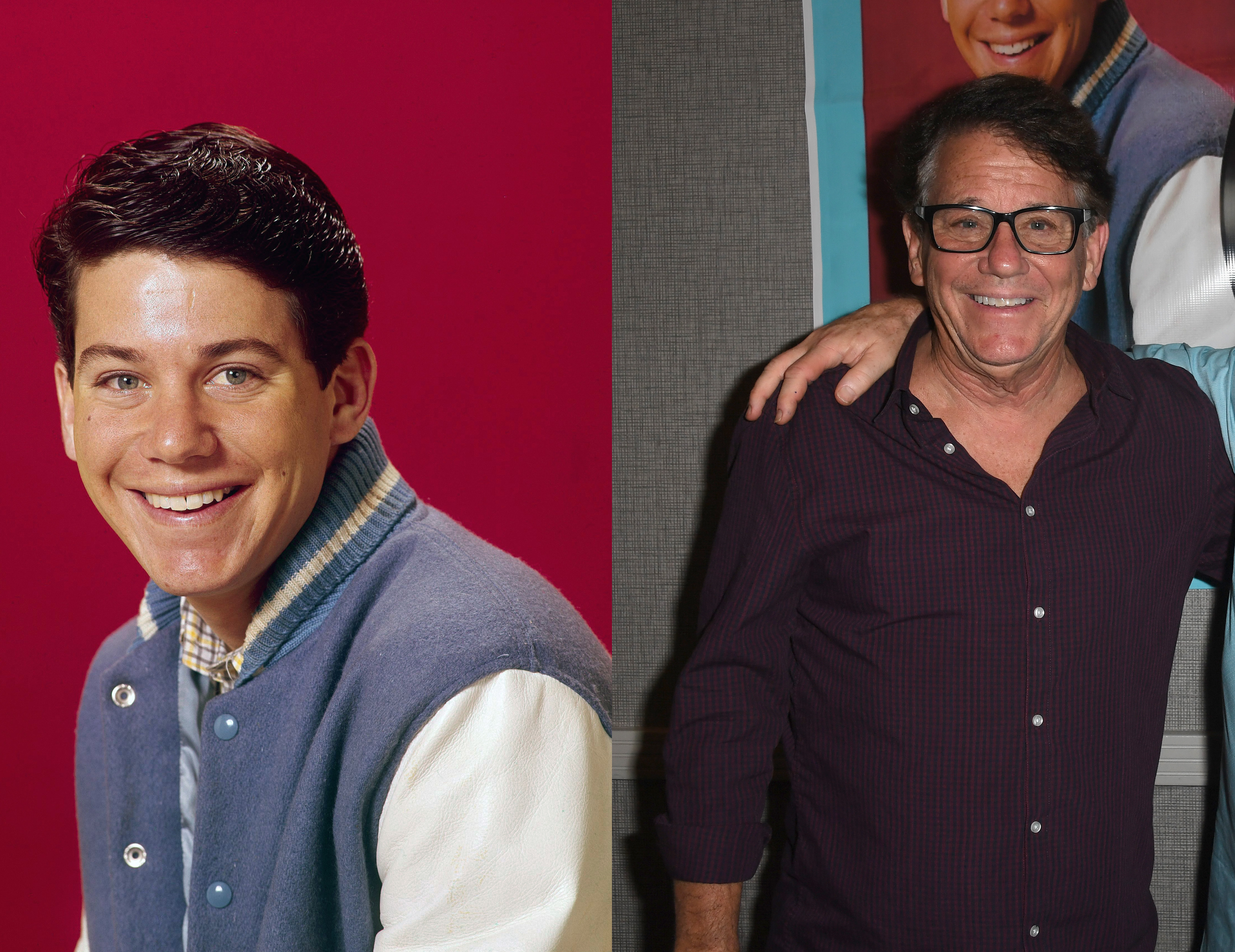 Anson Williams as Potsie Weber in "Happy Days," circa 1974 | Anson Williams attends The Hollywood Show held at Los Angeles Marriott Burbank Airport on July 2, 2022 in Burbank, California. | Source: Getty Images