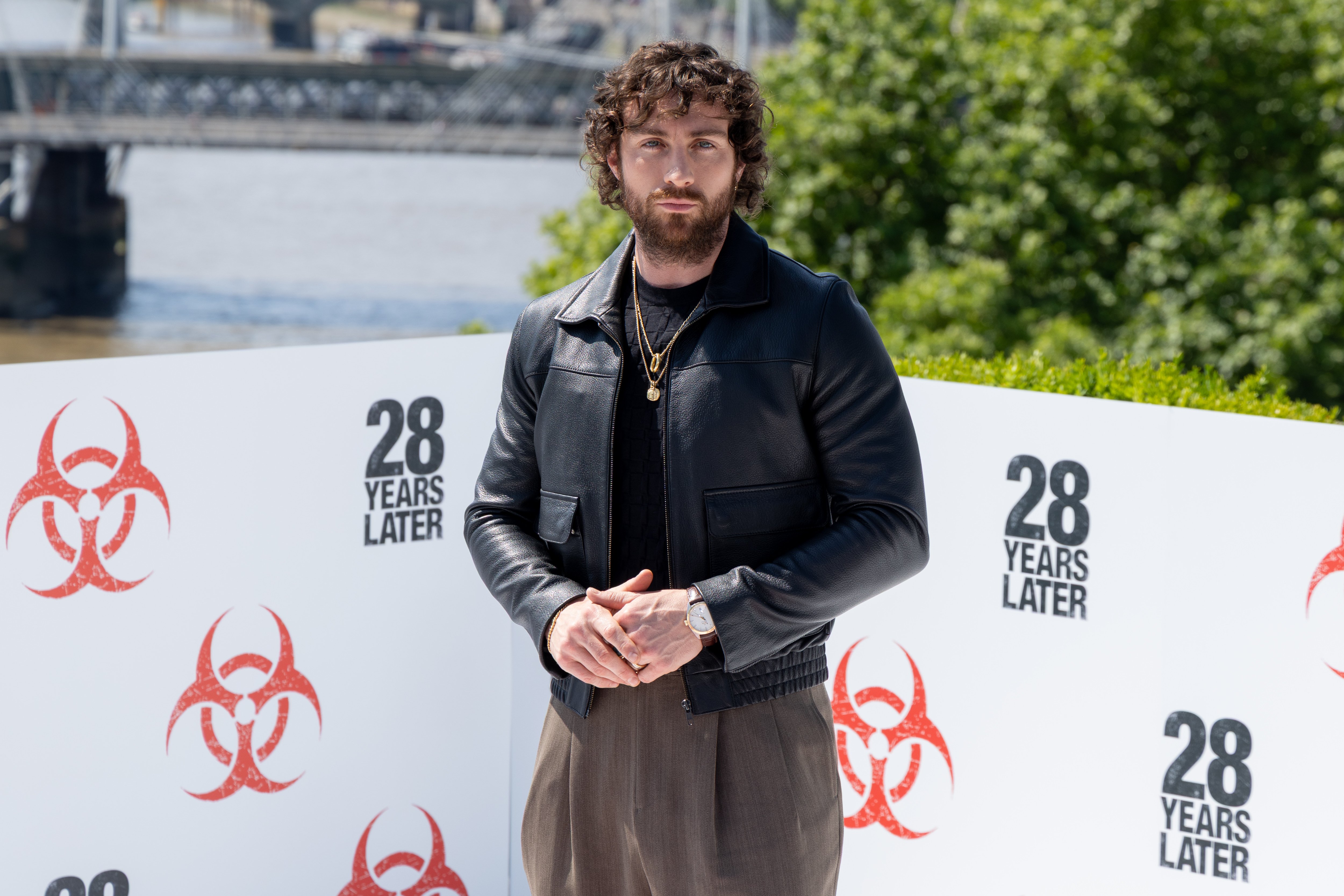 Aaron Taylor-Johnson attends the "28 Years Later" photocall at IET London: Savoy Place on June 16, 2025 in London, England. | Source: Getty Images