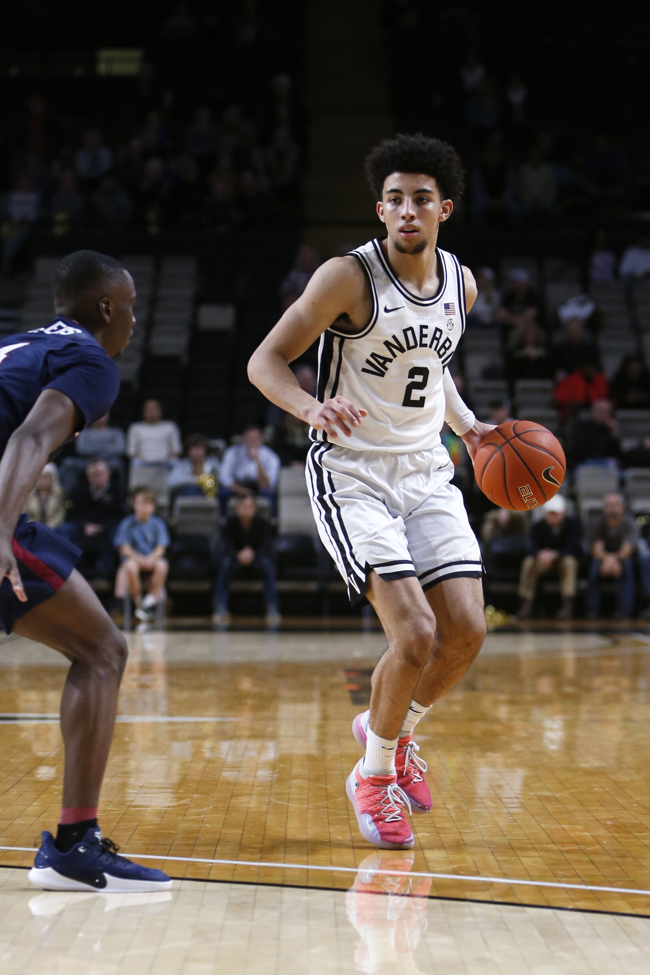 Scotty Pippen Jr. in a game between the Vanderbilt Commodores and South Carolina State Bulldogs, November 22, 2019, at Memorial Gym in Nashville, Tennessee. | Source: Getty Images