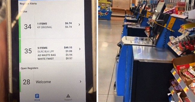 Purported Walmart employee shows device that tracks shoppers at the self-service section | Photo: Tiktok/thewalmartguy69