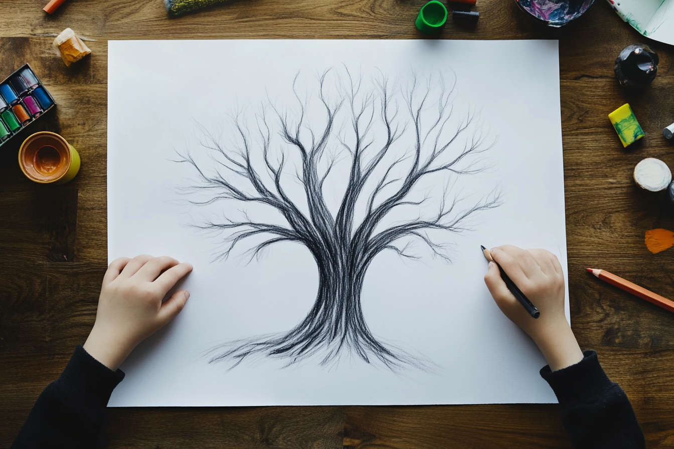 A sketch of a tree with lots of branches | Source: Midjourney