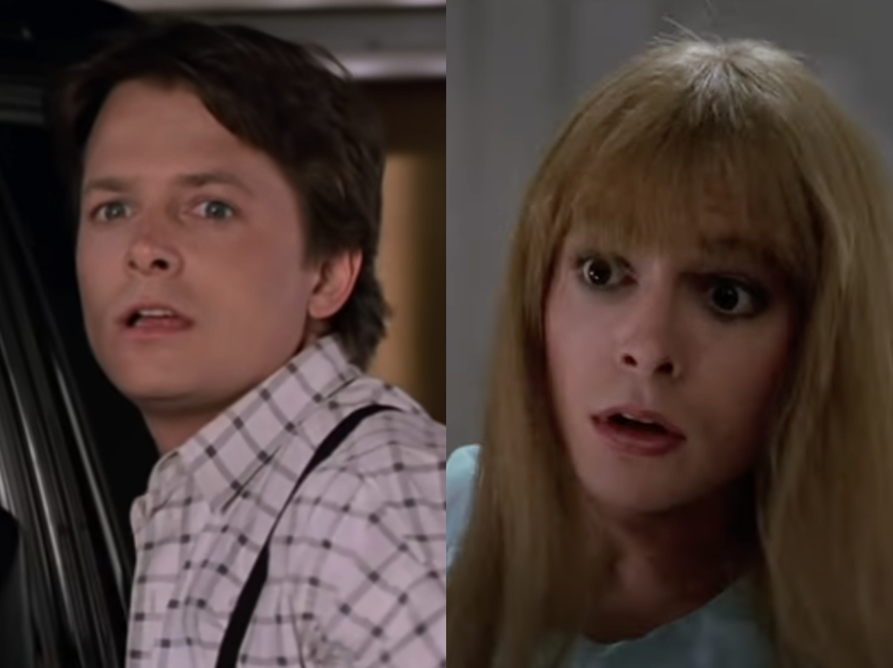 Michael J. Fox as Marty McFly | Michael J. Fox as Marlene McFly | Source: YouTube/ScreenBites/UniversalPicturesAll-Access