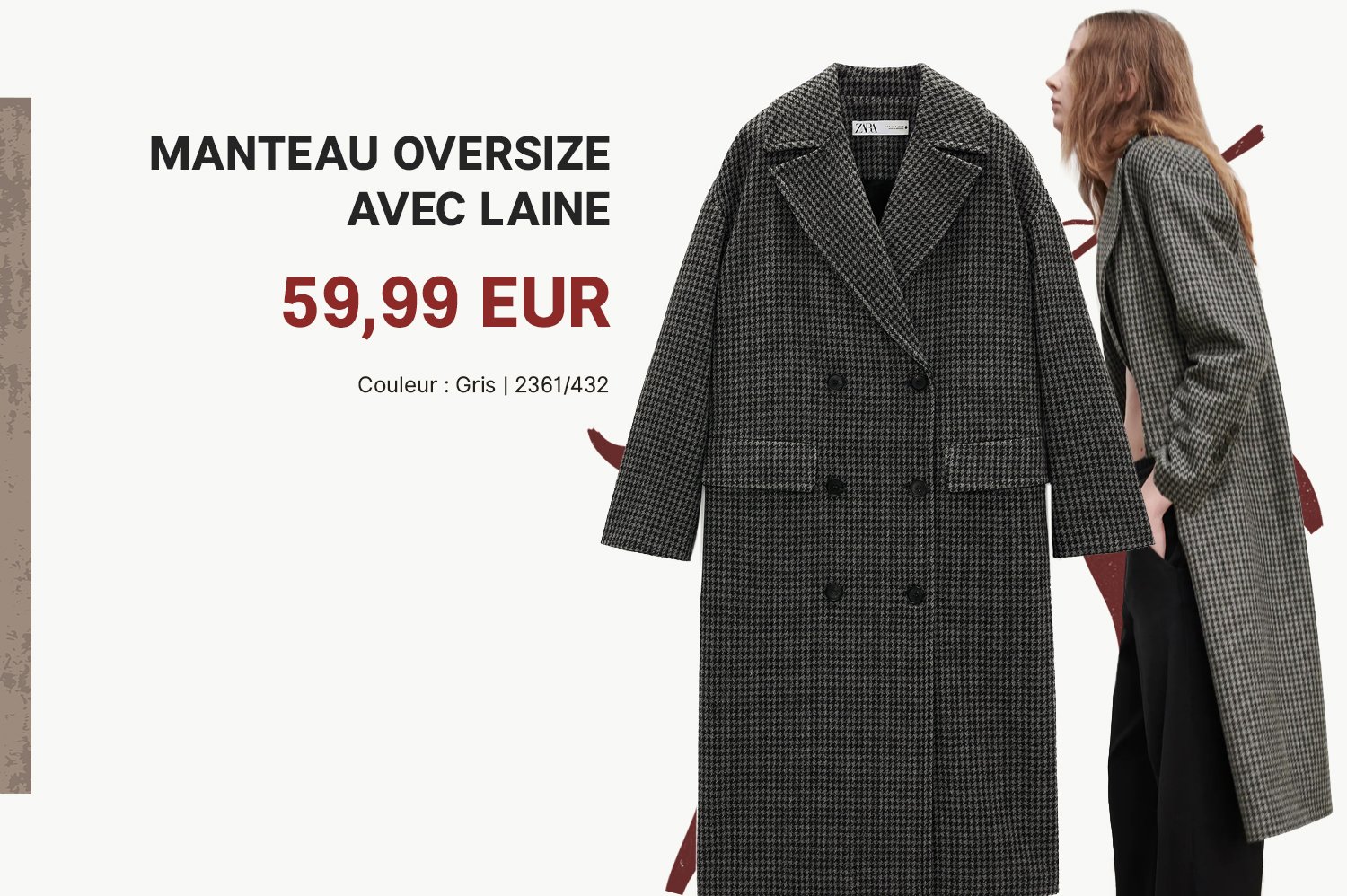 Menteau oversize avec laine (zara.com)