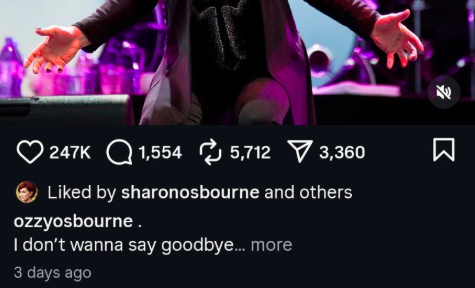 A screenshot showing Sharon Osbourne's like on the Ozzy Osbourne post, posted on August 30, 2025. | Source: Instagram/ozzyosbourne