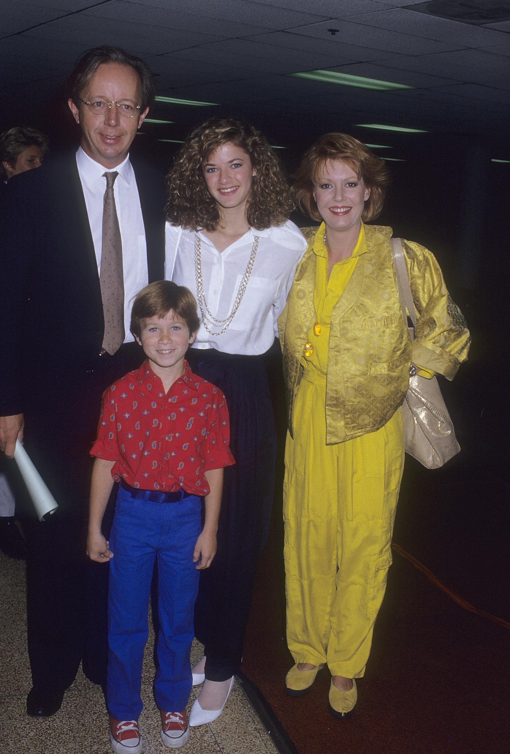 Max Wright, Andrea Elson, Anne Schedeen, and Benji Gregory at the NBC Television Affiliates Party on June 2, 1987, in Century City, California | Source: Getty Images