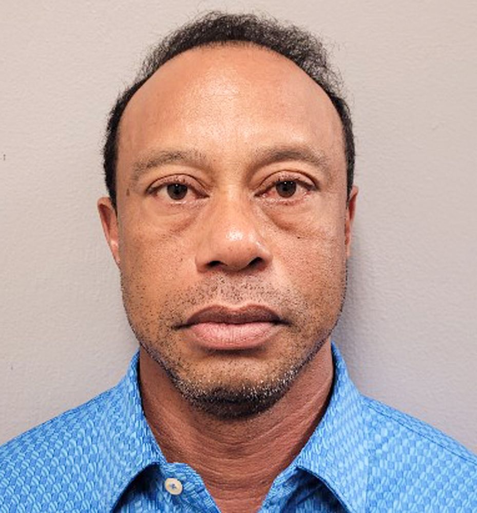 Tiger Woods poses for a booking photo at the Martin County Sheriff's Office after being arrested on a DUI charge on March 27, 2026, in Stuart, Florida | Source: Getty Images