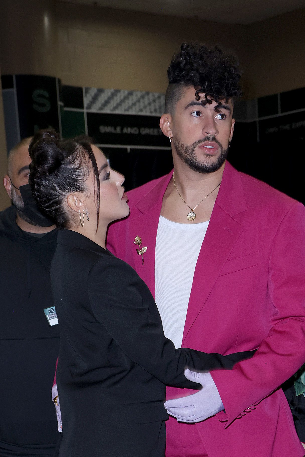 Gabriela Berlingeri and Bad Bunny during the 22nd Annual Latin GRAMMY Awards at MGM Grand Garden Arena on November 18, 2021, in Las Vegas, Nevada. | Source: Getty Images
