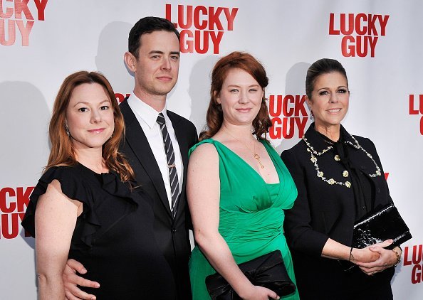 Samantha Bryant, actor Colin Hanks, Elizabeth Hanks, and actress Rita Wilson at the "Lucky Guy" Broadway Opening Night at The Broadhurst Theatre on April 1, 2013 | Photo: Getty Images