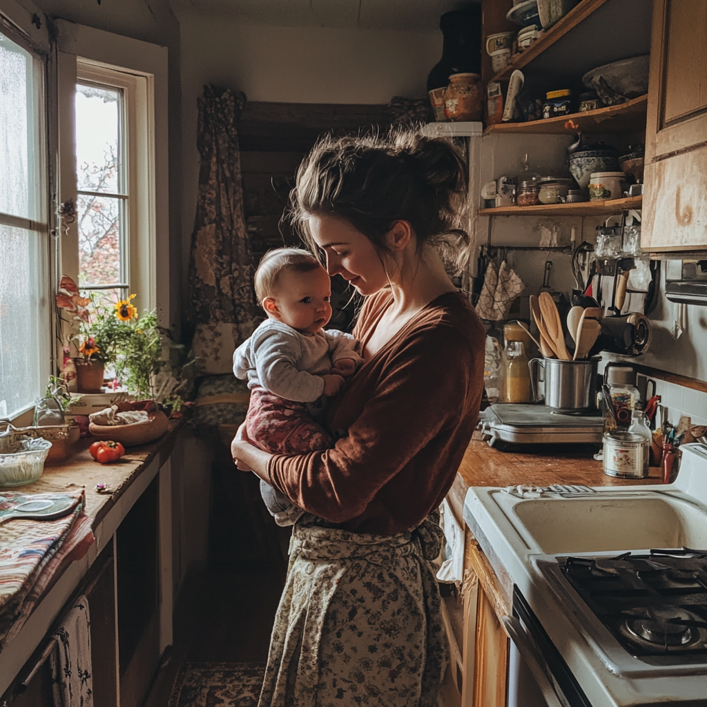 Mother bonding with her baby | Source: Midjourney