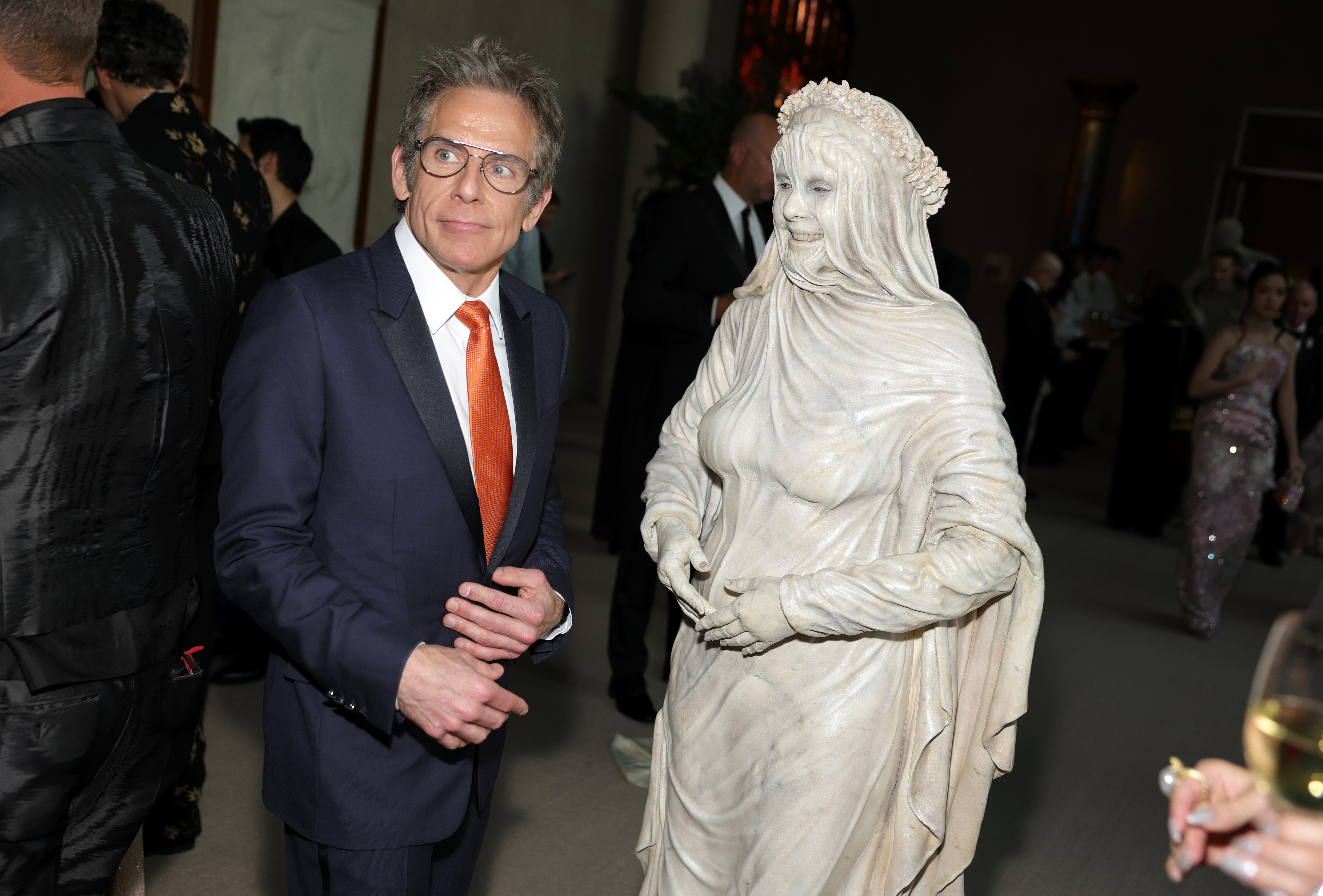 Ben Stiller and the model at the 2026 Met Gala celebrating "Costume Art" at the Metropolitan Museum of Art on May 04, 2026 in New York City | Source: Getty Images
