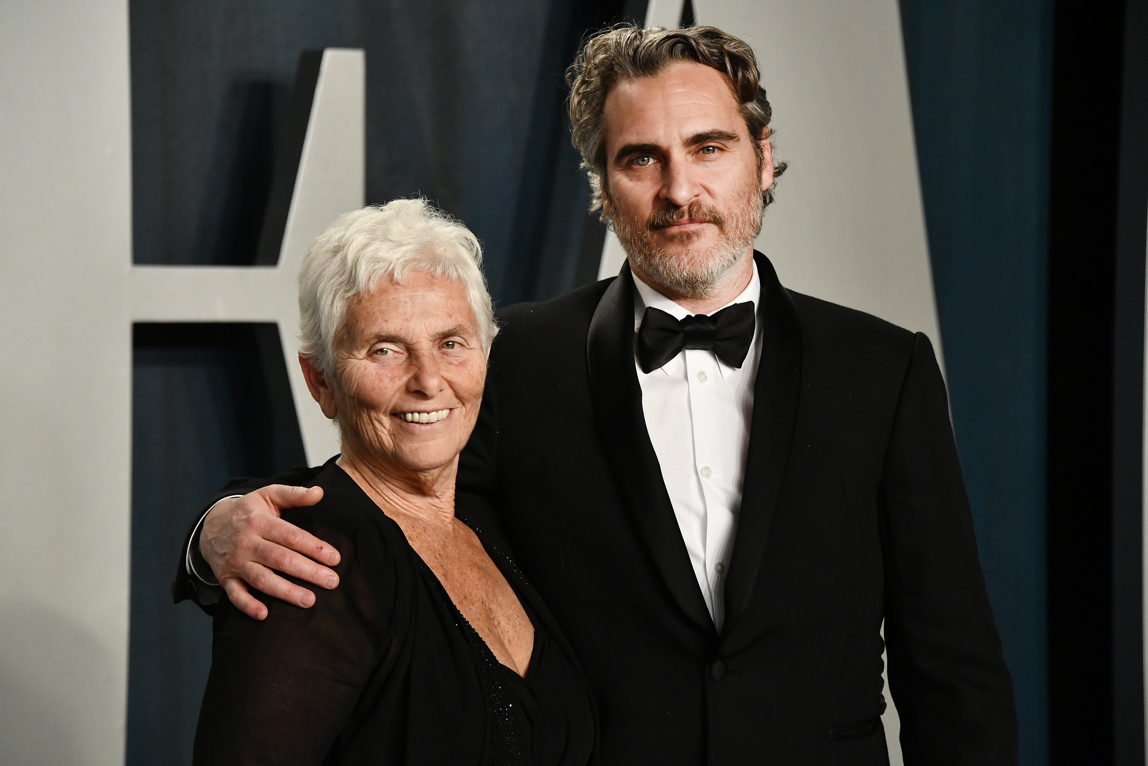 Joaquin Phoenix and Arlyn Phoenix at the 2020 Vanity Fair Oscar Party at Wallis Annenberg Center for the Performing Arts on February 09, 2020 in Beverly Hills, California.| Source: Getty Images