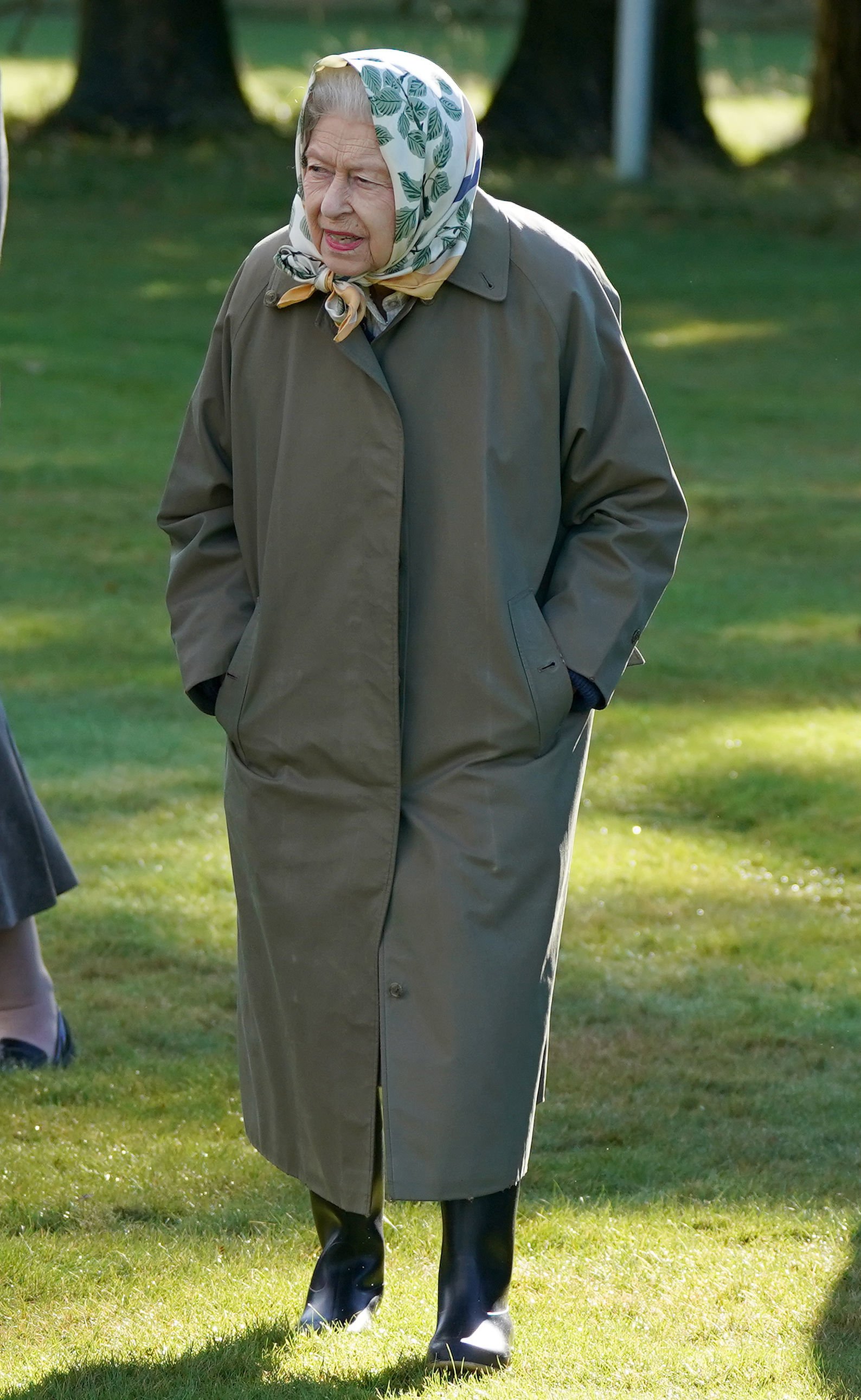 The Queen at the Balmoral Estate Cricket Pavilion on October 1, 2021, near Crathie, Scotland. | Source: Getty Images