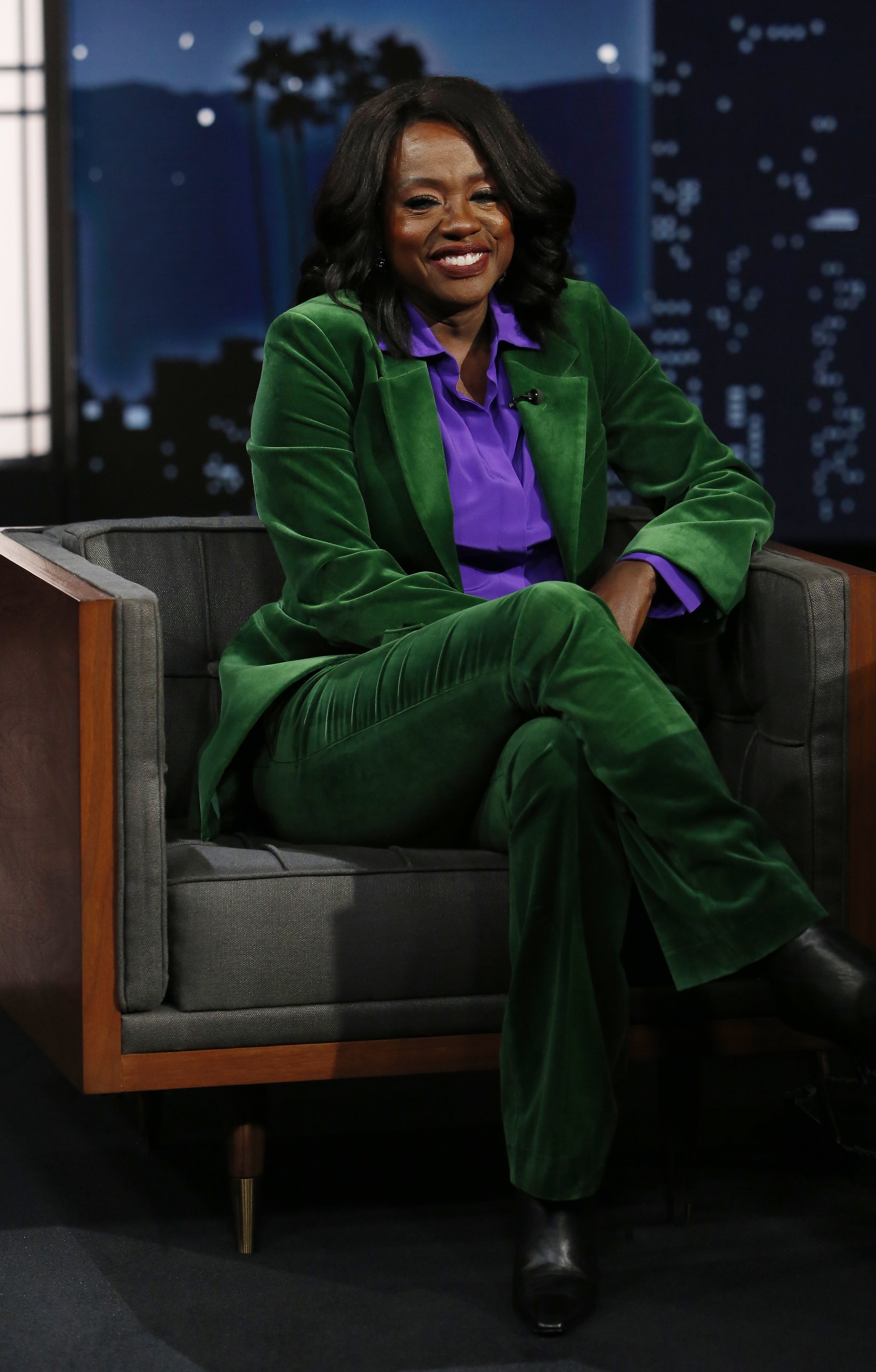 Viola Davis on "Jimmy Kimmel Live!" on April 11, 2022. | Source: Randy Holmes/ABC/Getty Images