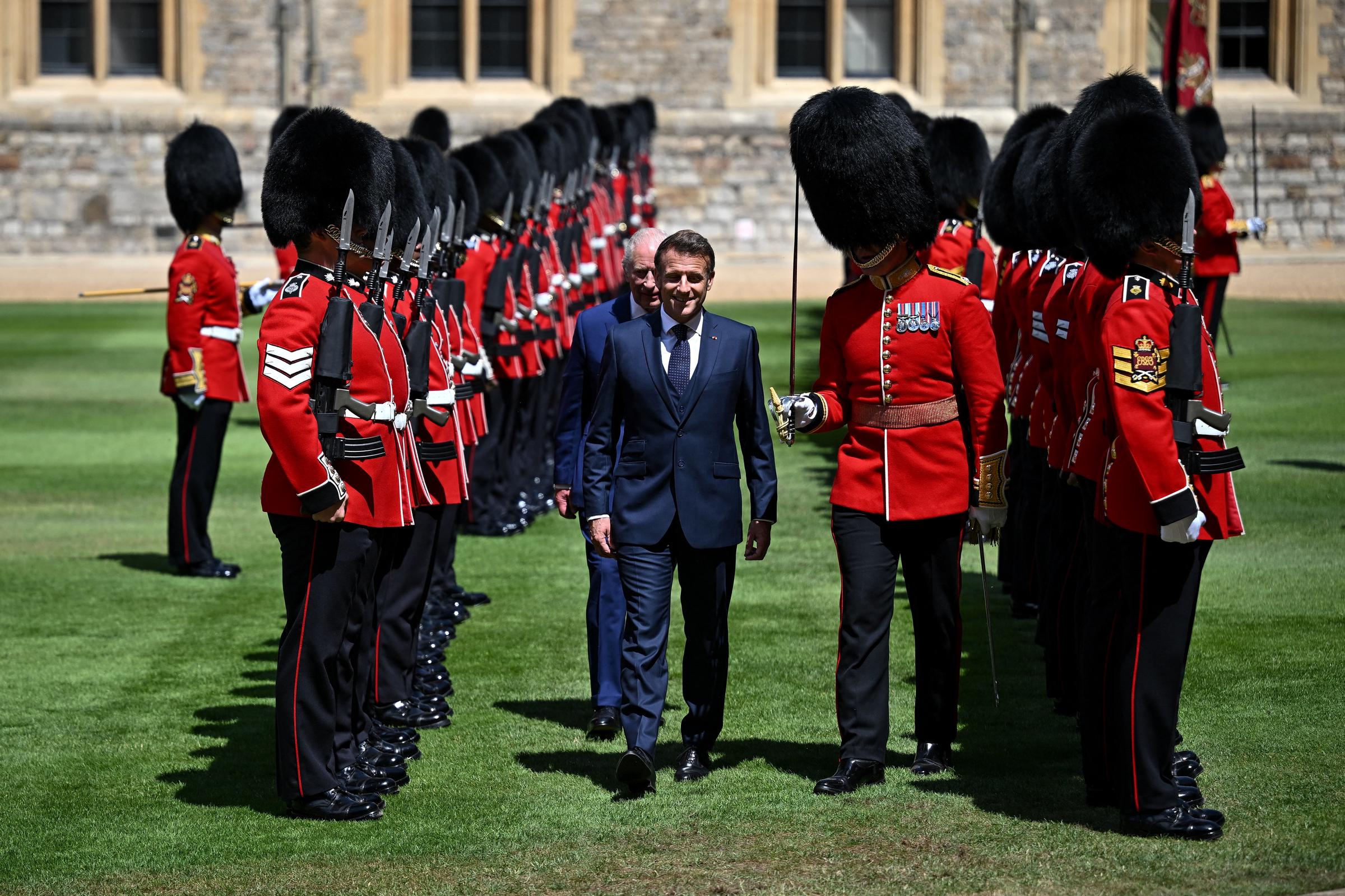 Emmanuel Macron and King Charles III at Windsor Castle on July 8, 2025, in Windsor, England. | Source: Getty Images