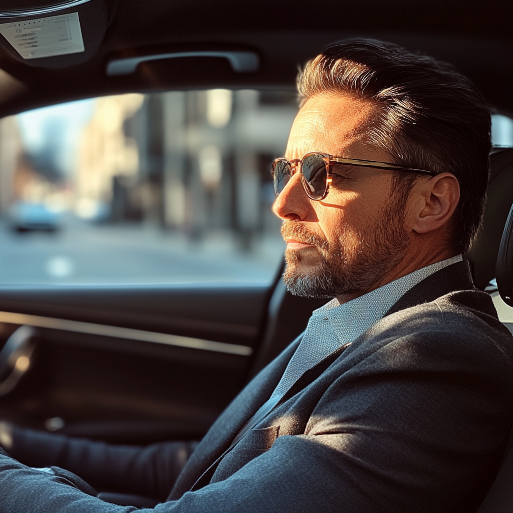 A businessman in a car | Source: Midjourney