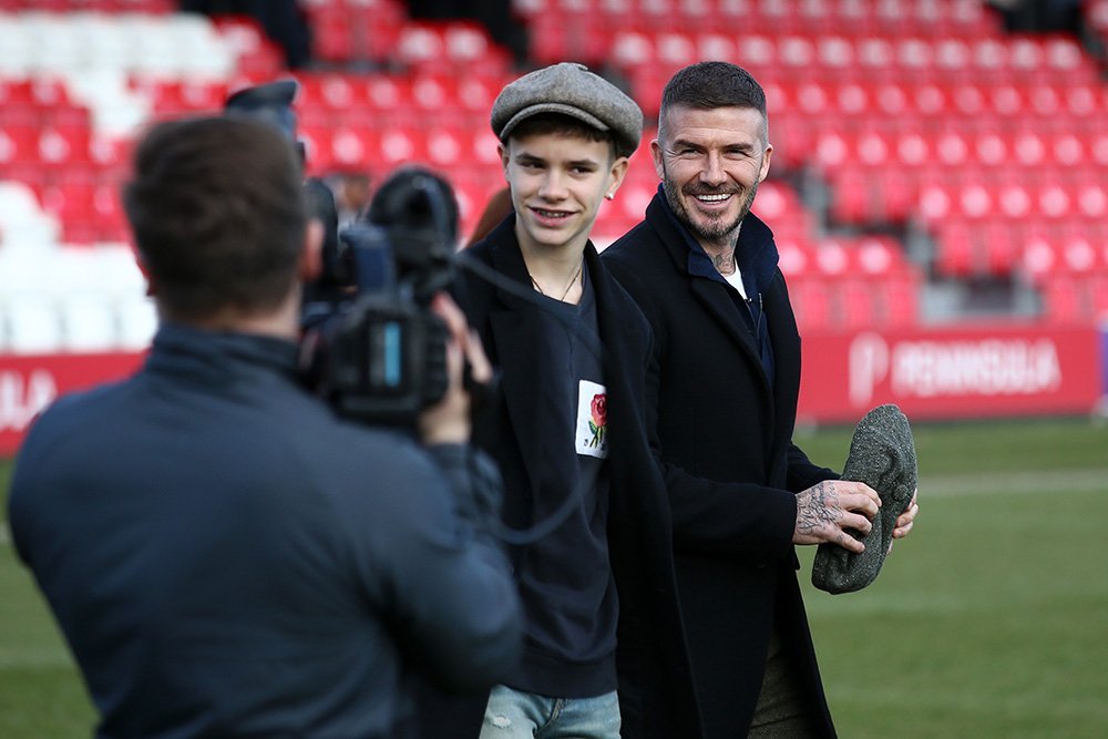 Romeo and his father David Beckham. I Image: Getty Images.