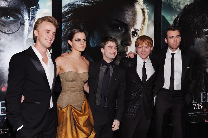 Tom Felton, Emma Watson, Daniel Radcliffe, Rupert Grint and Matthew Lewis on July 11, 2011 in New York City | Photo: Getty Images 