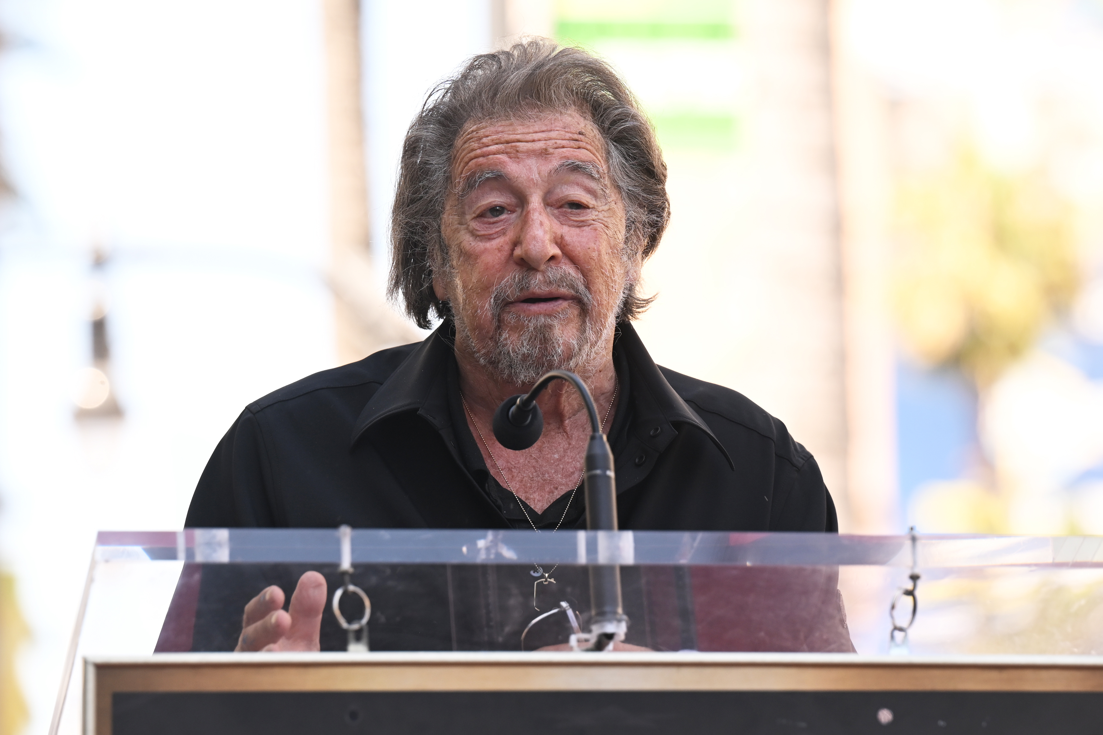 Al Pacino at the ceremony honoring Jessica Chastain with a star on the Hollywood Walk of Fame on September 4, 2025, in California | Source: Getty Images