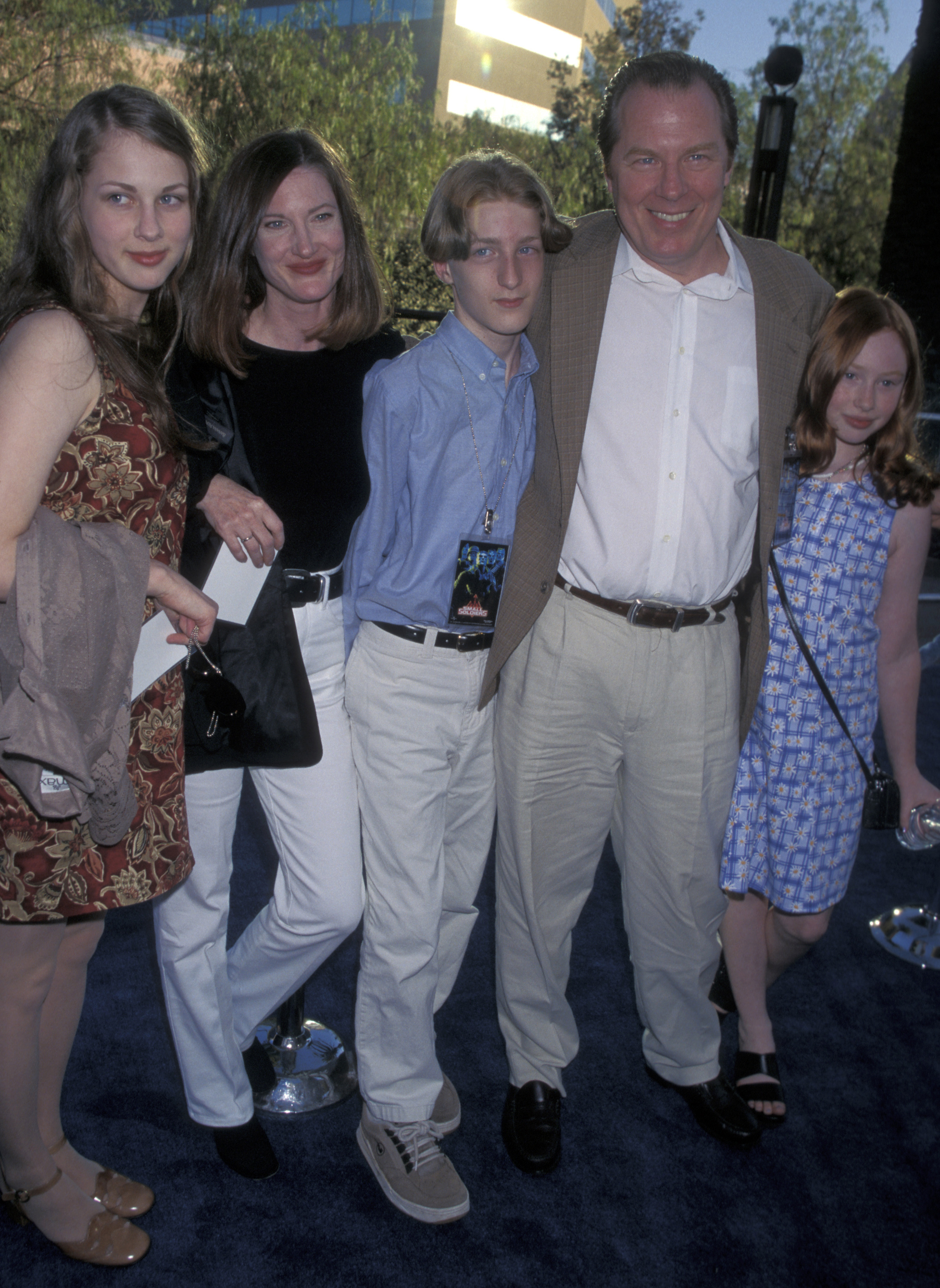 Annette O'Toole, Michael McKean and children during premiere of "Small Soldiers" at Universal Ampitheater on July 8, 1998 in Los Angeles, California | Source: Getty Images