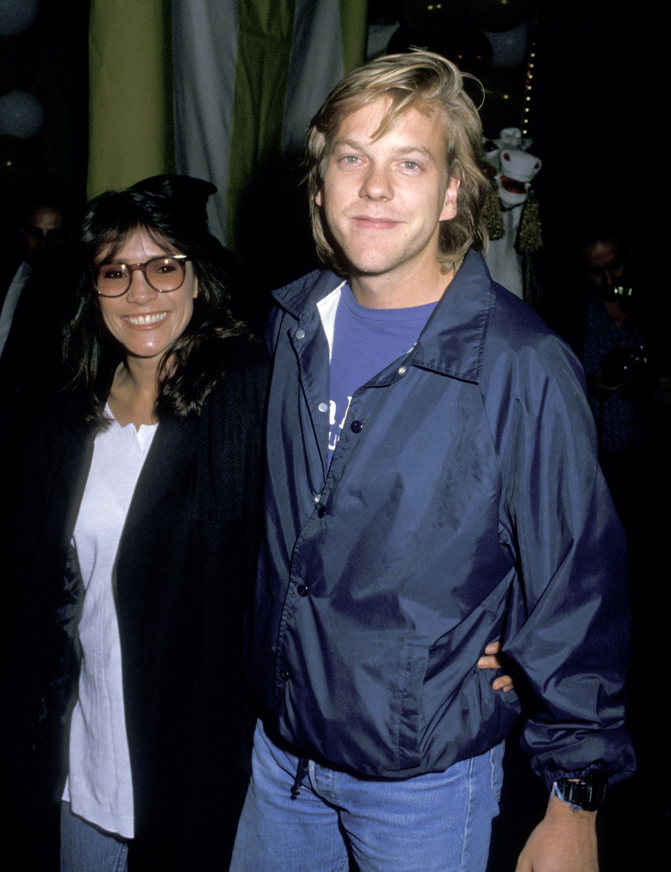 Kiefer Sutherland and Camelia Kath during the "Big" Los Angeles Premiere on May 31, 1988, at 20th Century Fox Studio in Los Angeles, California. | Source: Getty Images
