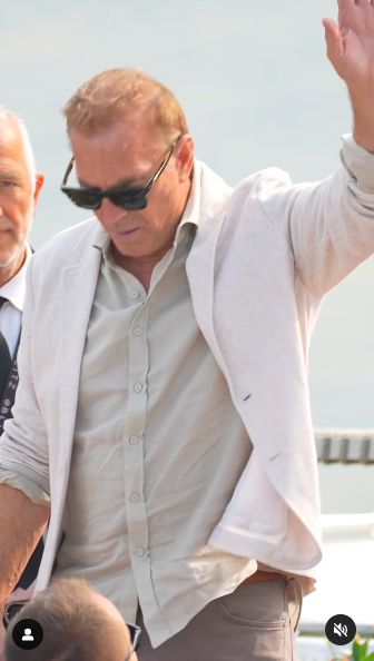 Kevin Costner waving at the crowd at the Venice Film Festival, posted on September 2, 2024 | Source: Instagram/enews