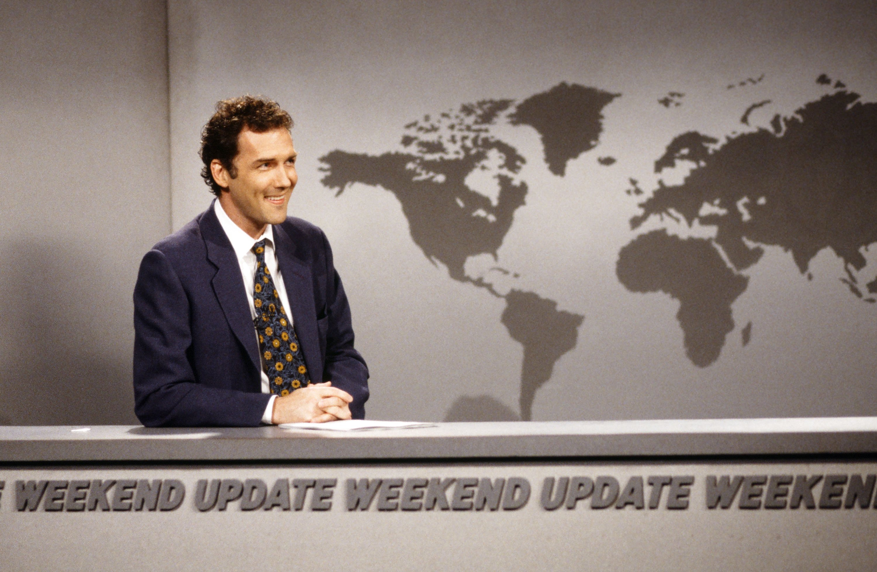 Norm MacDonald during the 'Weekend Update' skit on April 12, 1997. | Source: Getty Images