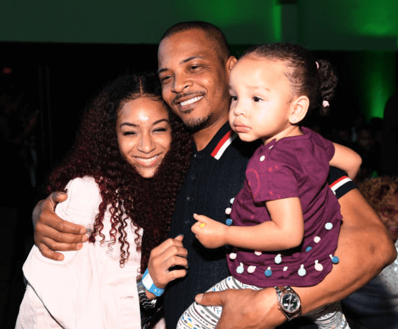 Tip "T.I" Harris embracing his daughter's, Deyjah Harris and Heiress during a viewing party for "The Grand Hustle," at The Gathering Spot, on July 19, 2018 in Atlanta, Georgia Source: Photo by Paras Griffin/Getty Images