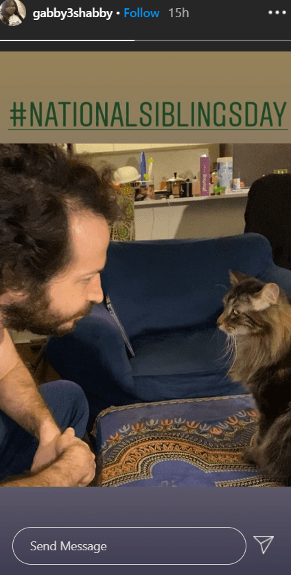 An image of Gabby Sidibe's boyfriend, Brandon and her cat on National Sibling Day | Photo: Instagram/Gabby3shabby