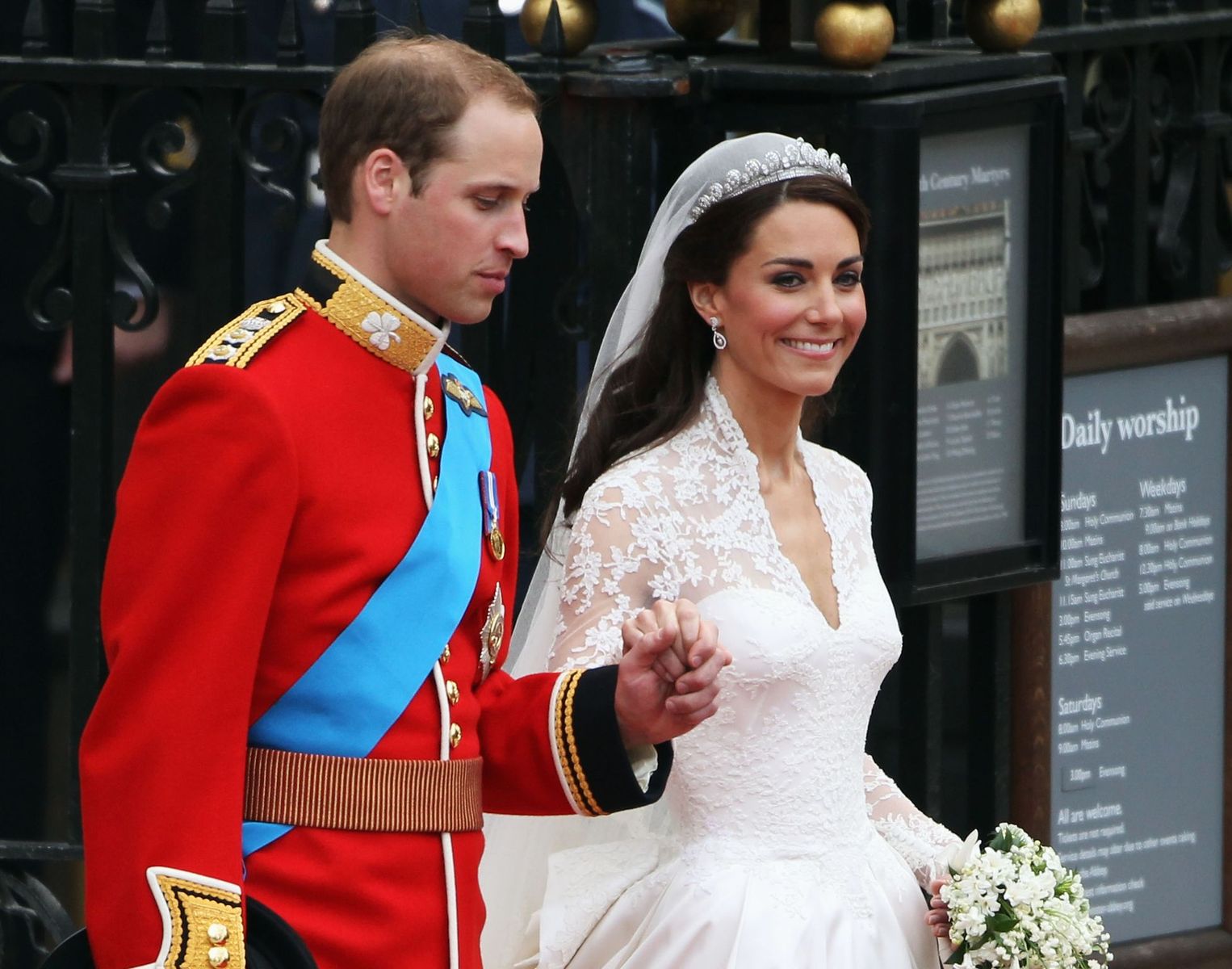 Le prince William et sa femme la duchesse Kate Middleton, le jour de leur mariage le 29 avril 2011| Photo : Getty Images