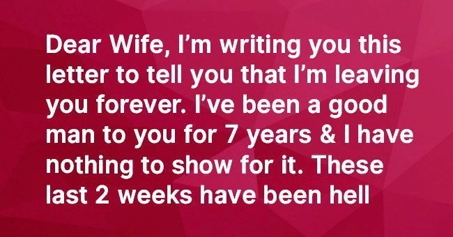 Man writes a letter to his wife demanding a divorce