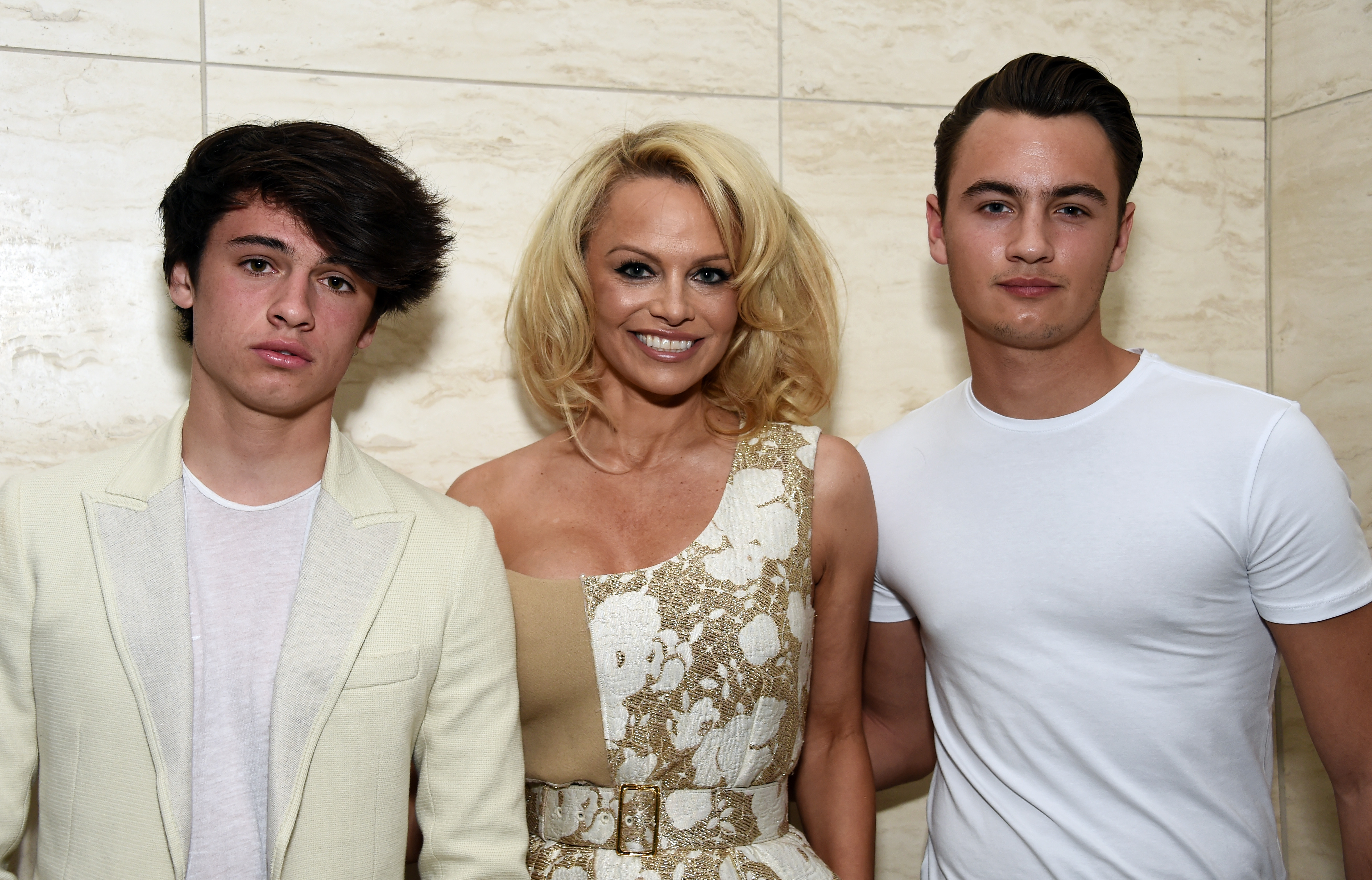 Pamela Anderson with Dylan and Brandon Lee at the special screening and reception of "Connected" at Milk Studios in Los Angeles, California on February 5, 2016 | Source: Getty Images