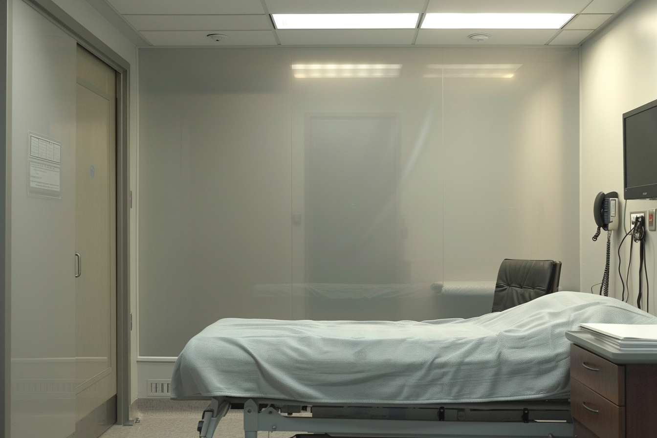 An empty, white, clinical room | Source: Midjourney