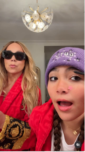 Mariah Carey and her 14 year old daughter daughter Monroe from a video posted on August 5, 2025 | Source: Instagram/Mariahcarey