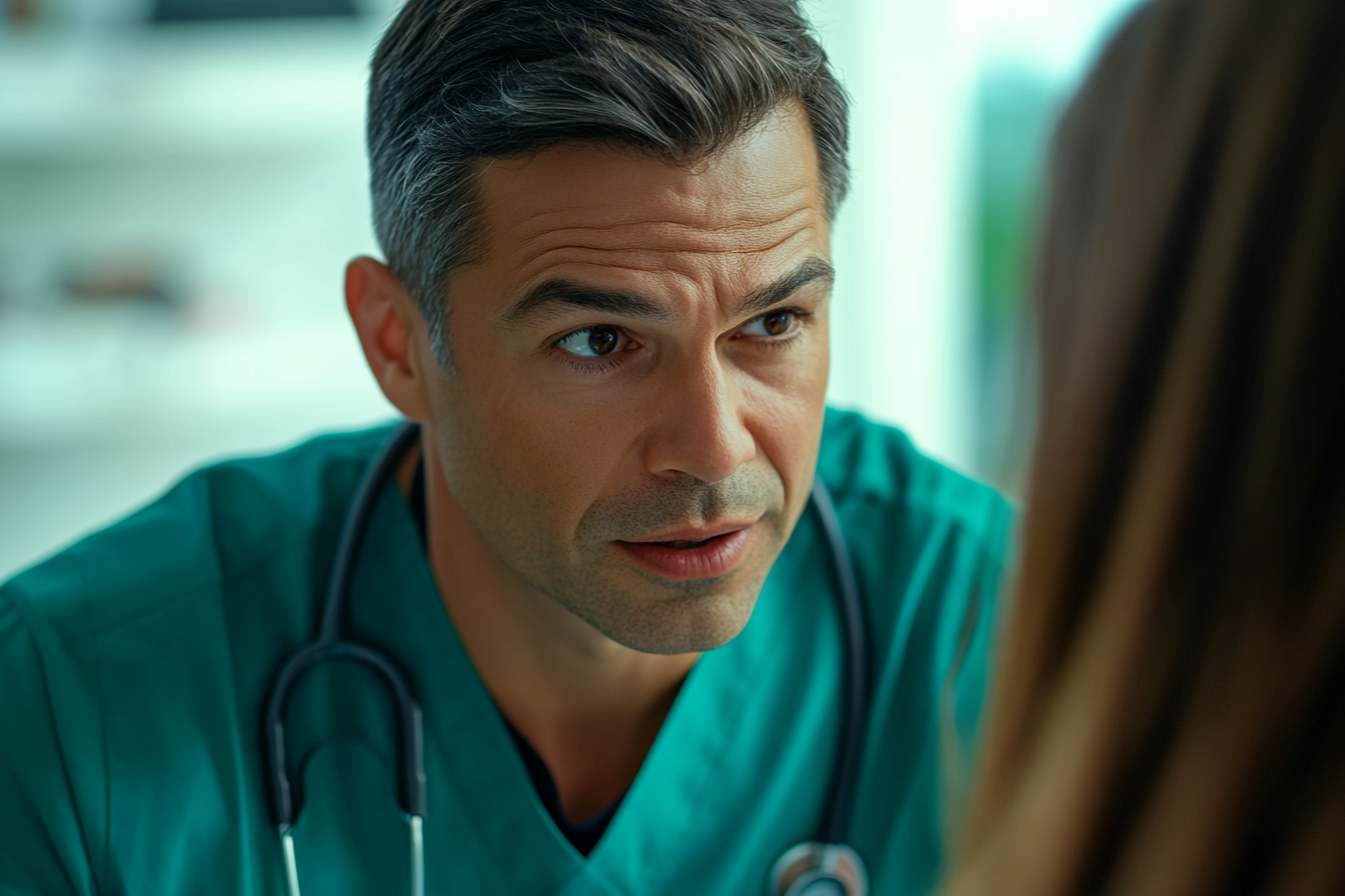 A doctor talking to a woman | Source: Midjourney