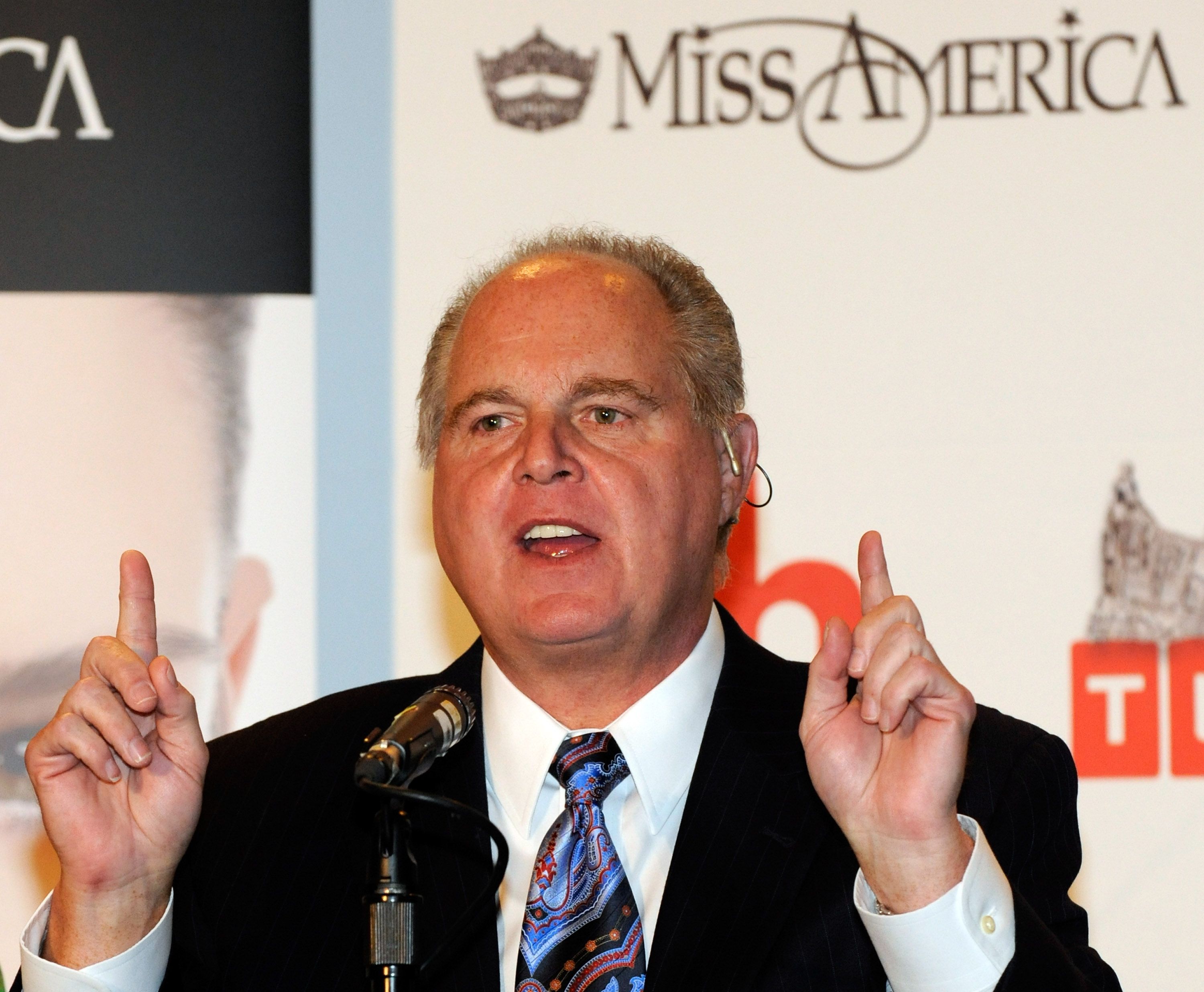Rush Limbaugh during a news conference for Miss America Pageant judges on January 27, 2010, in Las Vegas, Nevada. | Source: Getty Images