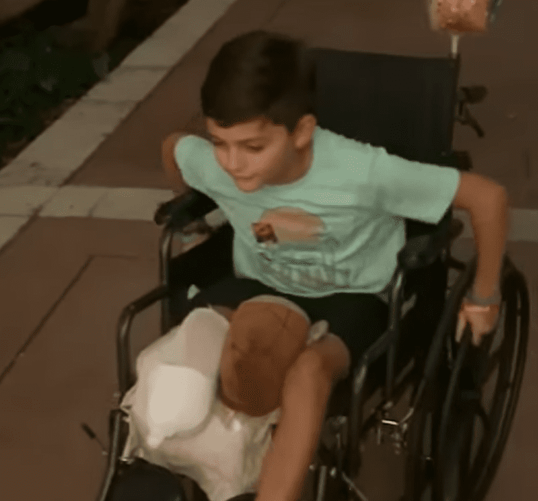 Jameson Jr. on the wheelchair. | Source: youtube.com/Good Morning America