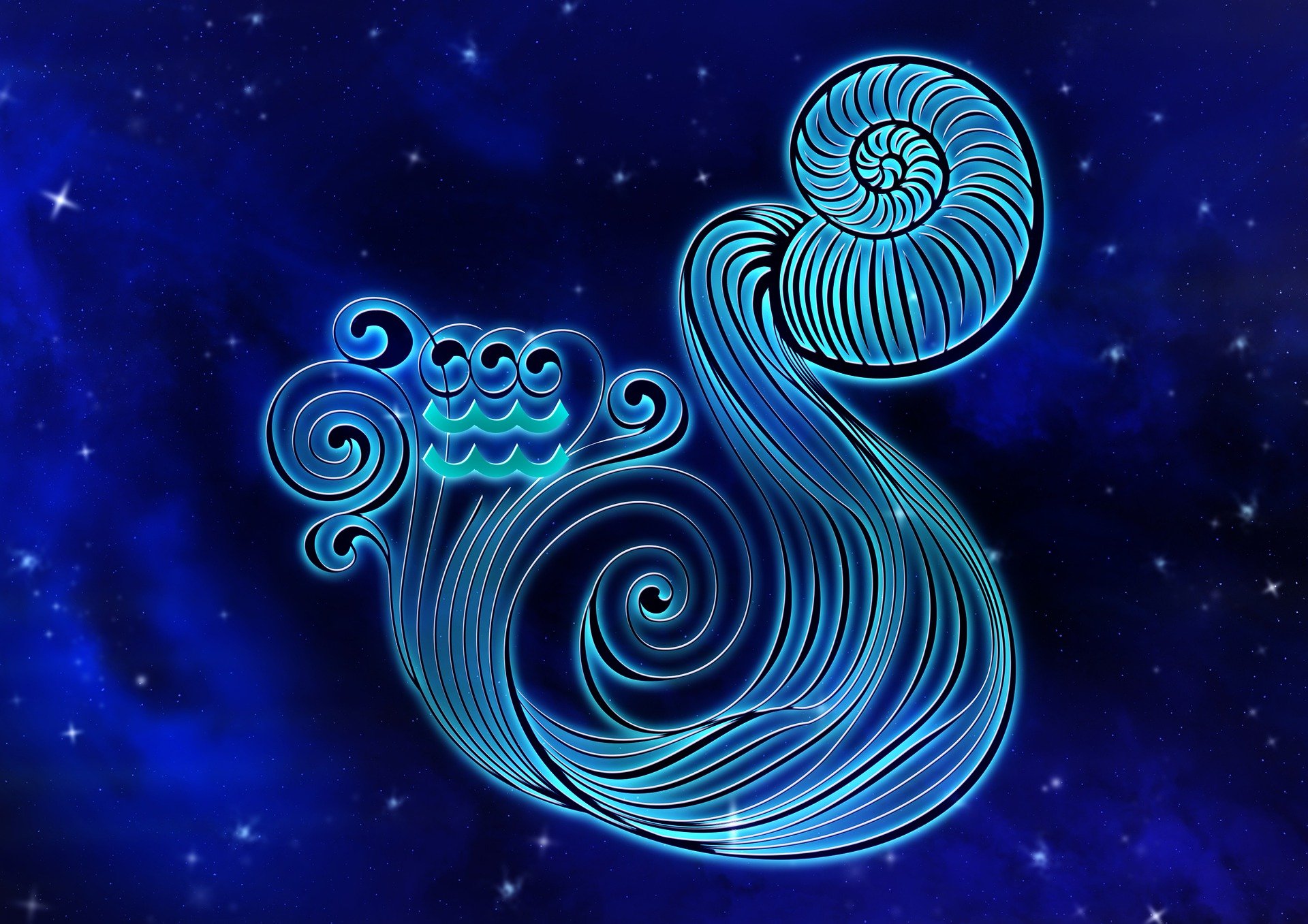An illustration of an Aquarius star sign | Source: Pixabay 