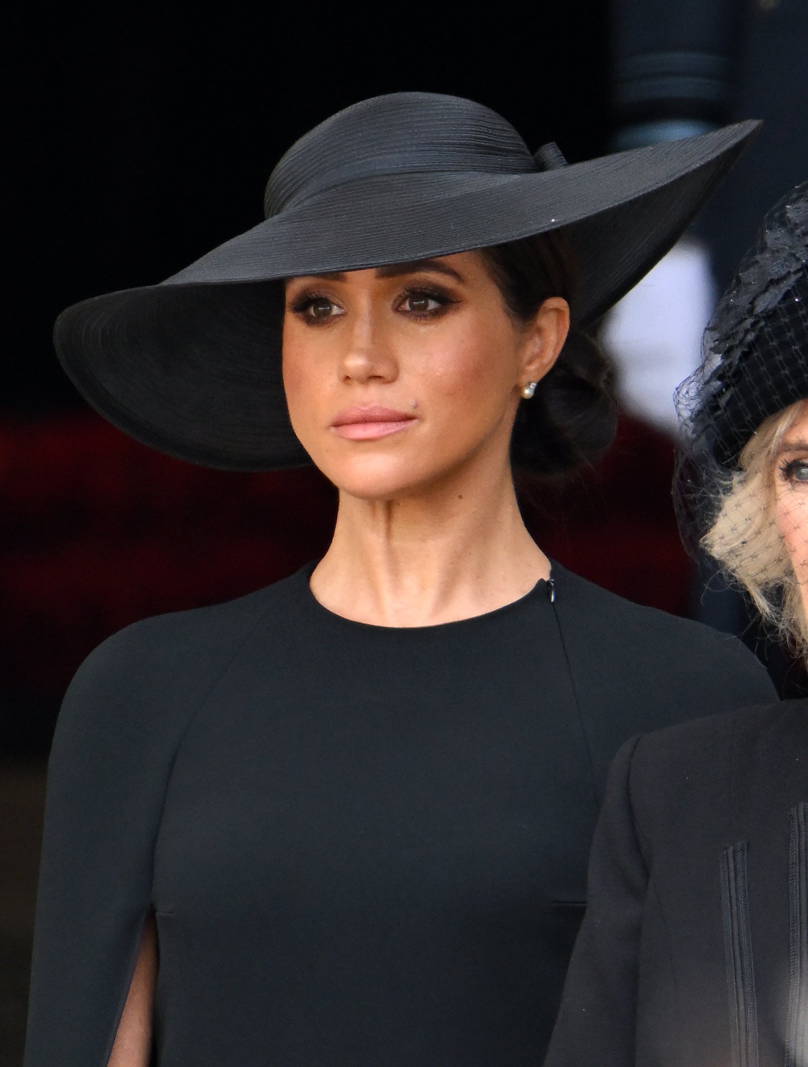 Meghan, Duchess of Sussex during the State Funeral of Queen Elizabeth II at Westminster Abbey on September 19, 2022 in London, England | Source: Getty Images 