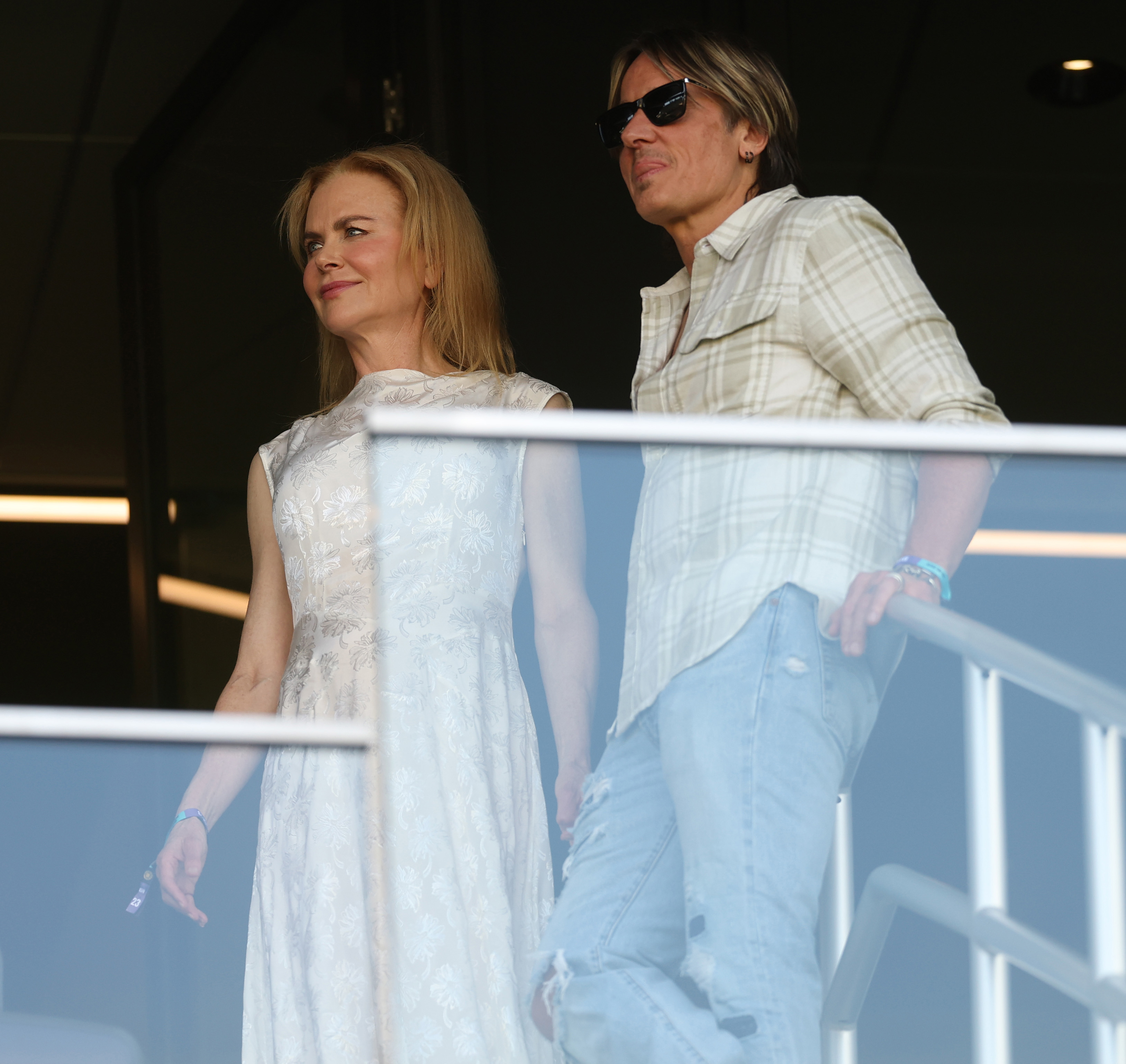 Nicole Kidman (L) and Keith Urban (R) are seen at the FIFA Club World Cup Group D football match between US Los Angeles FC and Tunis' Esperance Sportive de Tunis at the Geodis Park stadium in Nashville on June 20, 2025 | Source: Getty Images