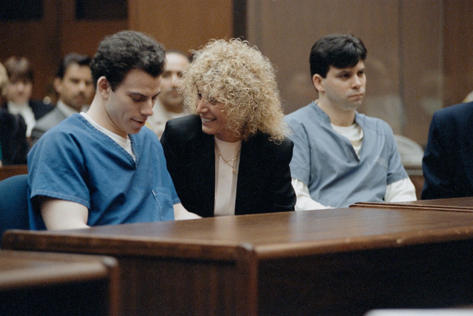 Erik and Lyle Menendez with their attorney. | Source: Getty Images