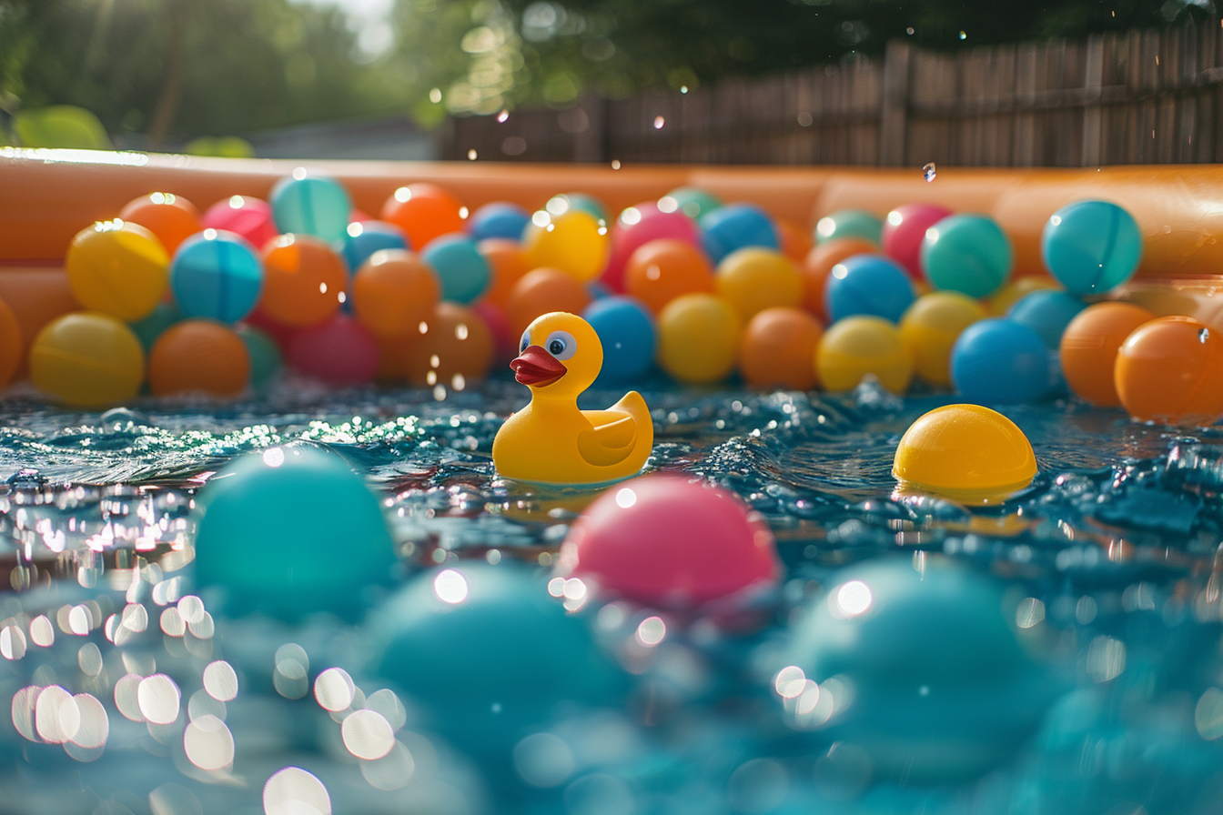 An inflatable pool with colorful balls | Source: Midjourney