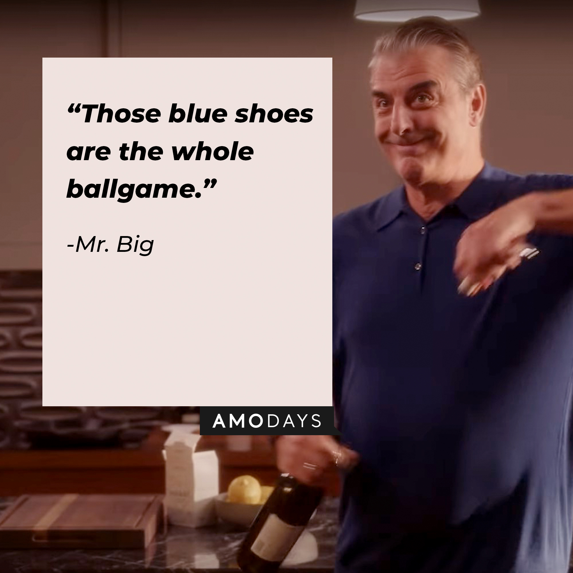 Mr. Big’s “Those blue shoes are the whole ballgame.”  | facebook.com/justlikethatmax