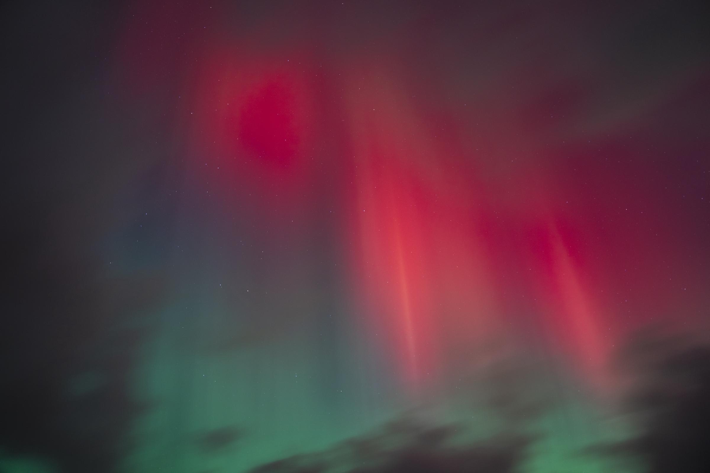 The aurora borealis displayed over Haraldsted Lake, Denmark on October 10, 2024 | Source: Getty Images