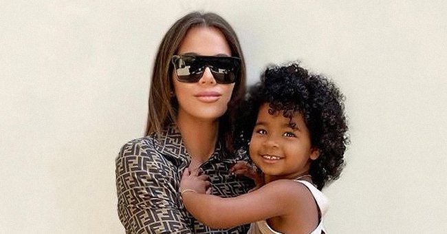 Khloé Kardashian and her daughter True Thompson celebrating 158 million Instagram followers on June 25, 2021 | Photo: Instagram/khloekardashian
