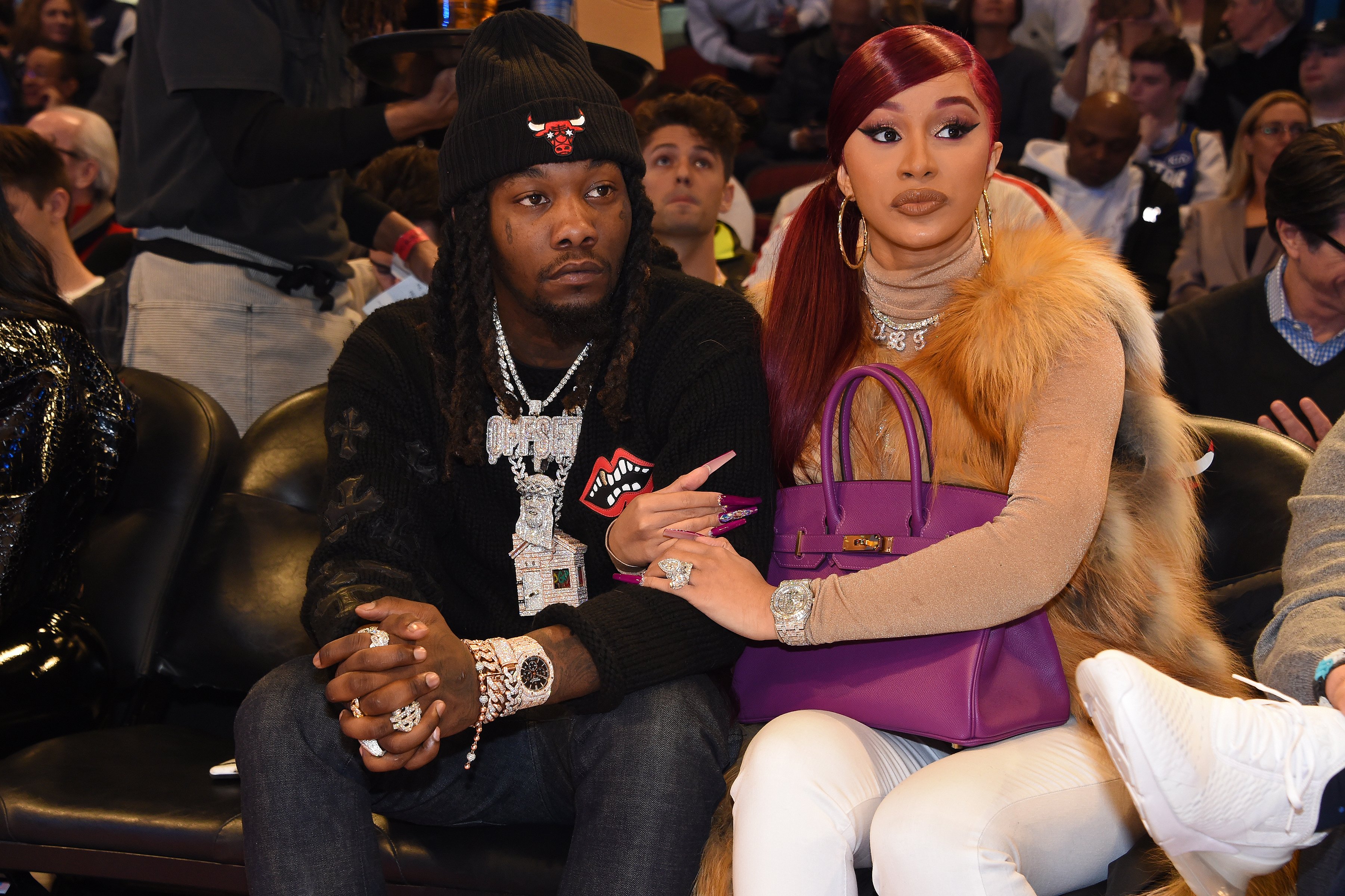 Offset and Cardi B at the NBA All-Star Weekend on February 16, 2020 at United Center in Chicago, Illinois.| Source: Getty Images