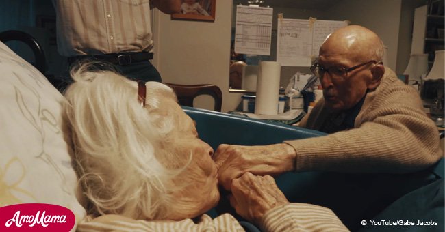 Touching video shows the moment 100-year-old couple celebrate their anniversary