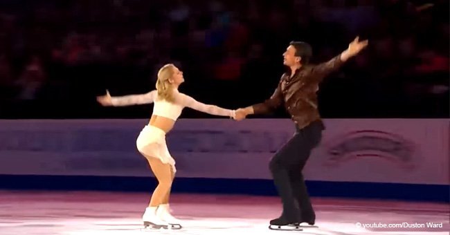 Married couple amazed crowd with beautiful figure-skating routine